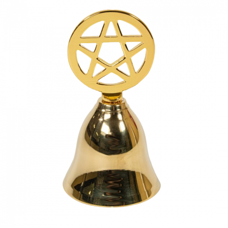 Campanella rituale wicca con pentagramma in rame - 7 cm