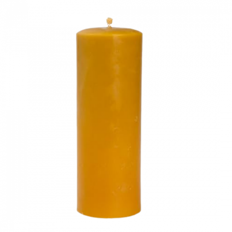 Candela cilindrica in cera d'api naturale 70 h - 6 x 25 cm