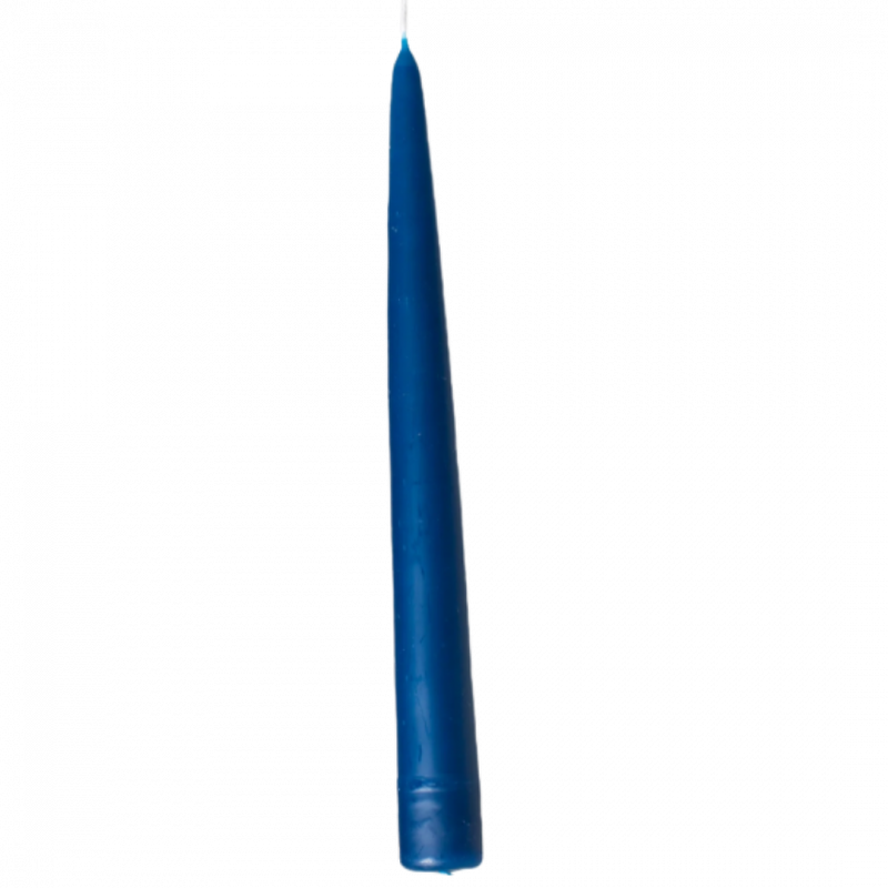 Candela classica in cera d'api blu - 25 x 2 cm
