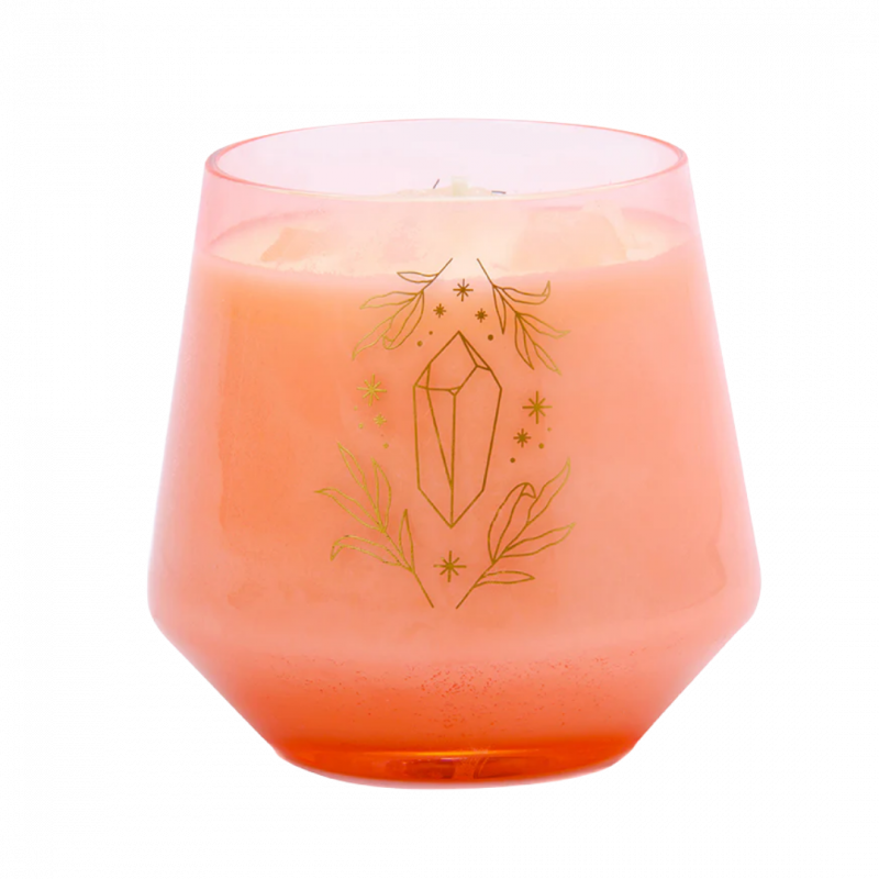 Candela crystal healing quarzo rosa