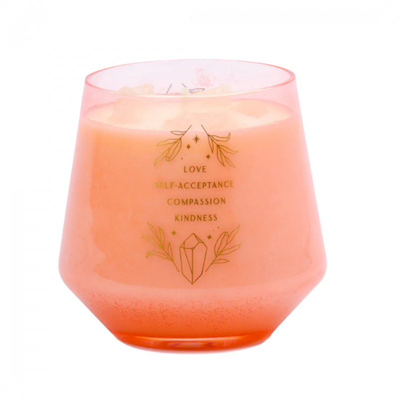 Candela crystal healing quarzo rosa