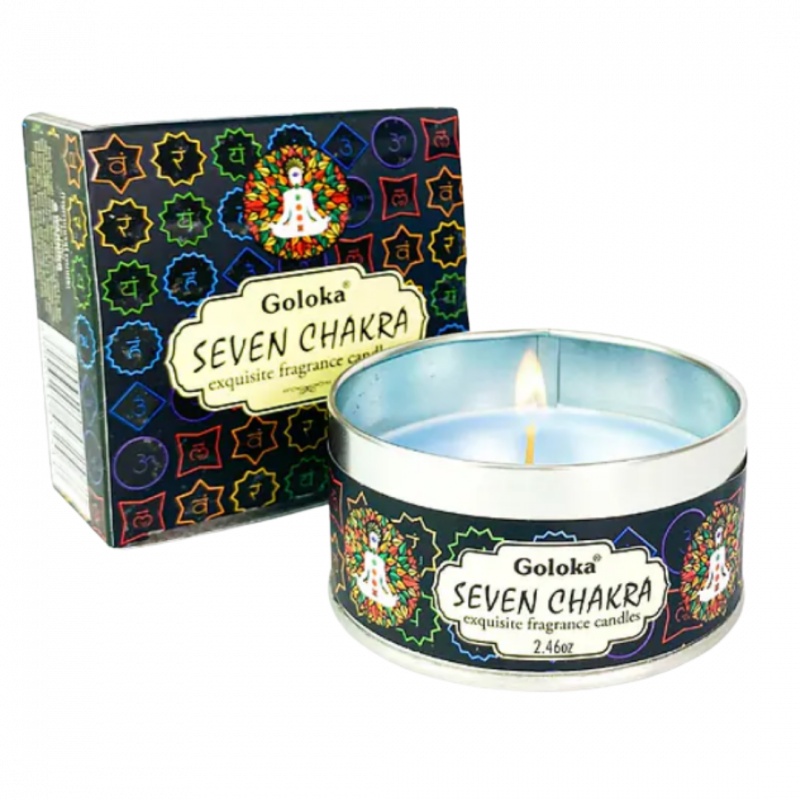 Candela goloka 7 chakra in cera di soia - 5 h