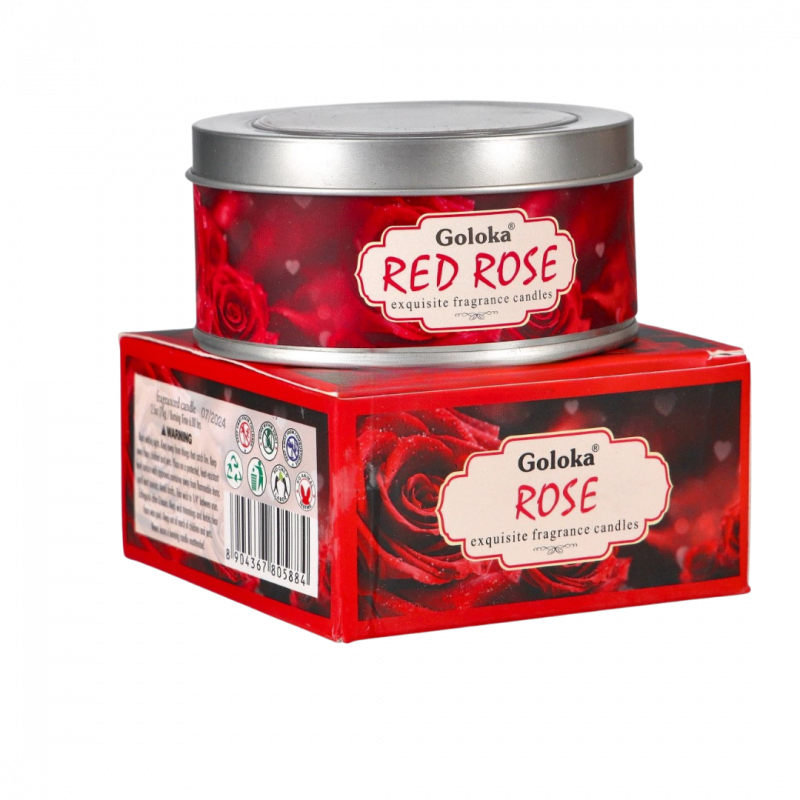 Candela goloka rosa rossa in cera di soia - 5 h