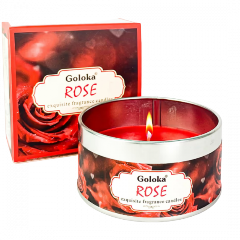 Candela goloka rosa rossa in cera di soia - 5 h