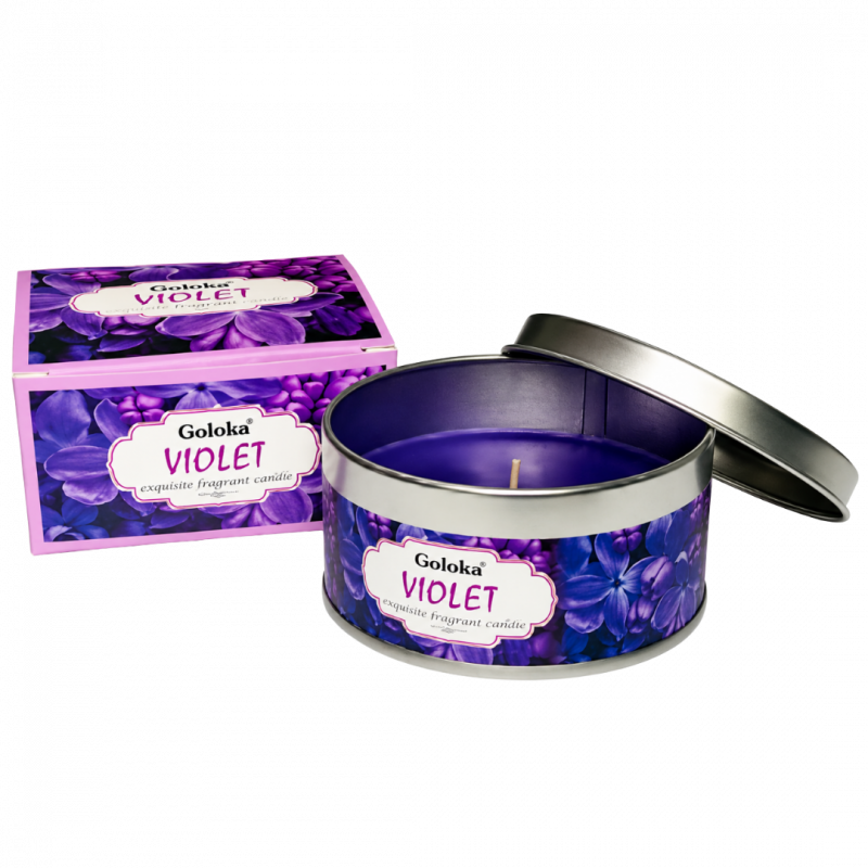 Candela goloka violetta in cera di soia - 5 h