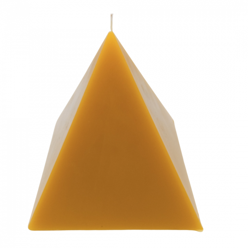 Candela piramide in cera d'api - 16 x 16 cm