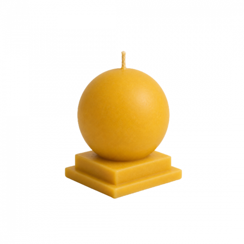 Candela sfera con base in cera d'api - 7 cm