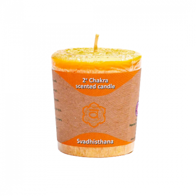 Candela yogi e yogini 2 chakra svadhidthana in stearina 12 h - 4 x 4,5 cm