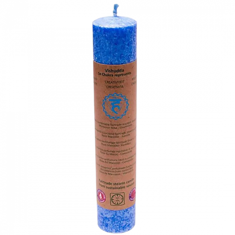 Candela yogi e yogini 5° chakra - rosa del marocco camomilla - 20 cm