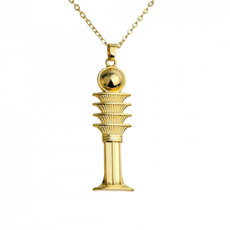 Collana djed egizio in ottone placcato oro