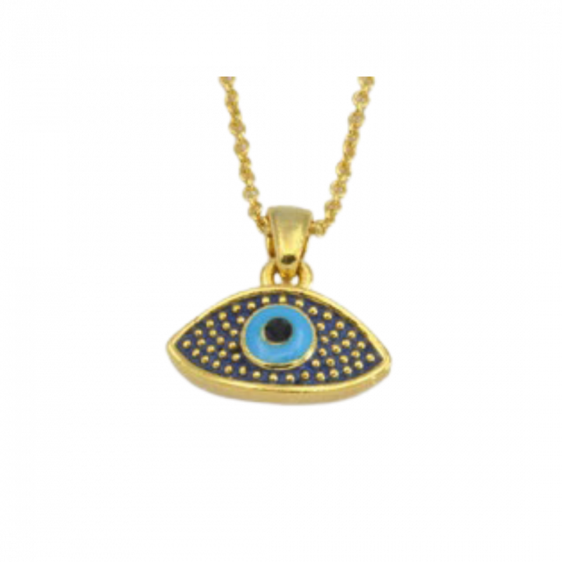 Collana hamsa occhio divino in ottone placcato oro