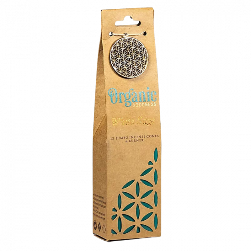 Coni di incenso organic godness salvia bianca - 72 gr