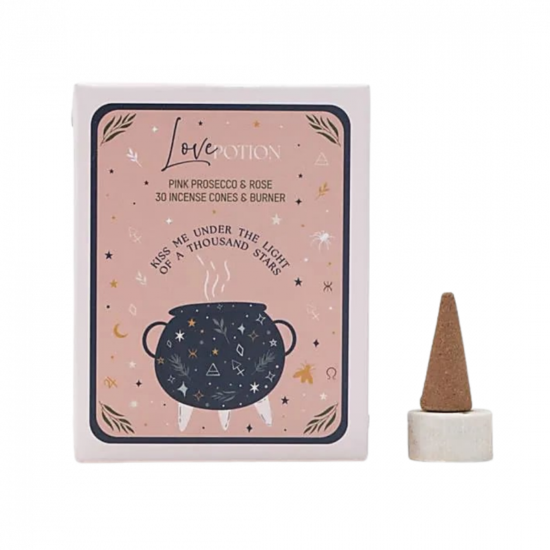 Coni di incenso pure works incantesimo d'amore rosa e prosecco - 30 pz