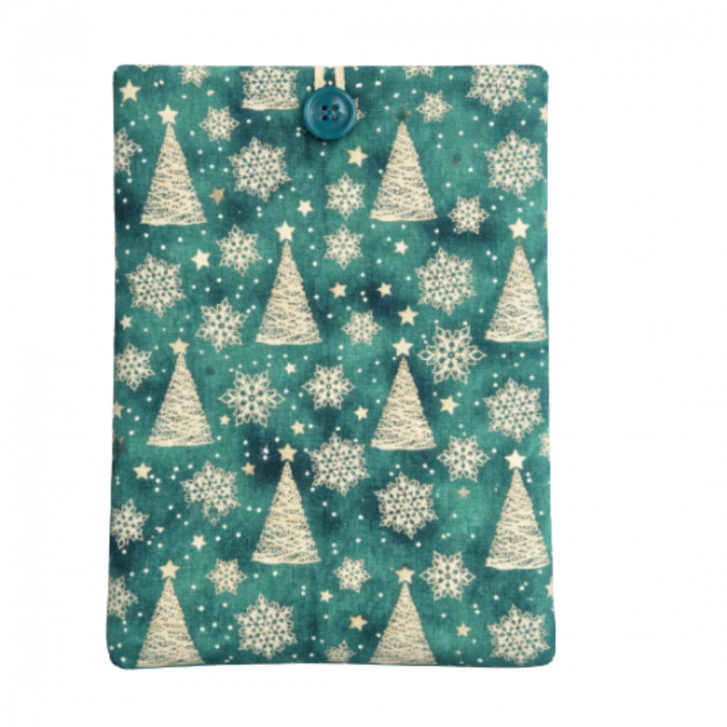 Copertina imbottita abeti oro su sfondo verde m - 24 x 18 cm