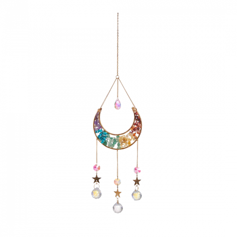 Decorazione cristallo di luna 7 chakra - 50 cm