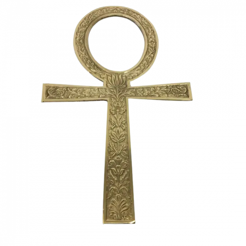 Decorazione croce ankh in ottone da appendere - 20 cm