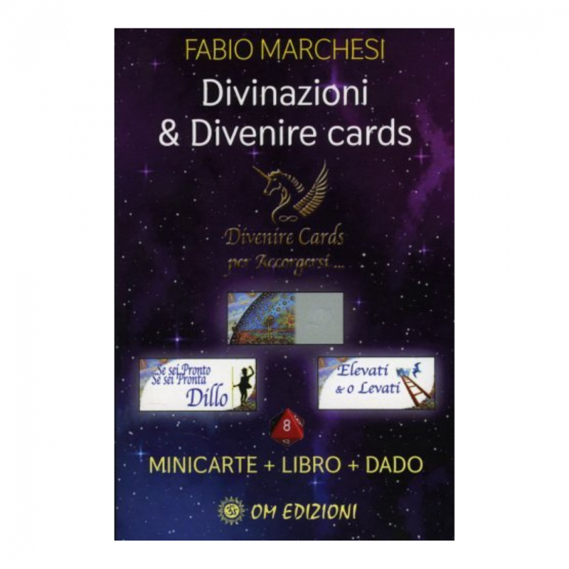 Divinazioni & divenire cards. minicarte con libro. elementi quantistici e interp