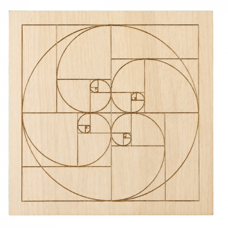 Griglia di cristalli sezione aurea in legno - 24 cm