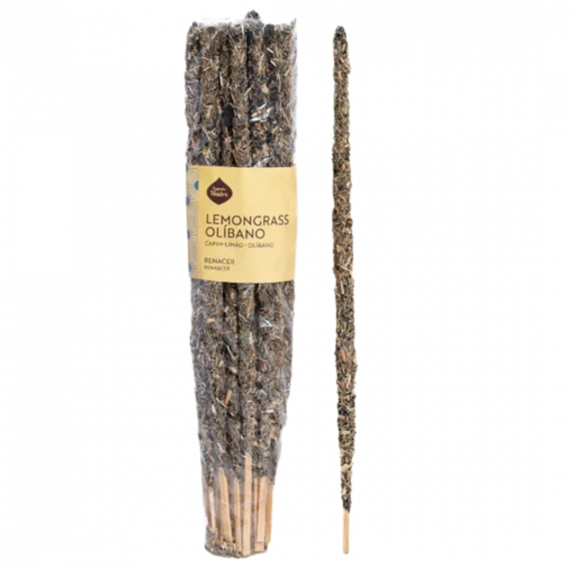 Incenso ahorro lemongrass e olibano sagrada madre - 20 sticks