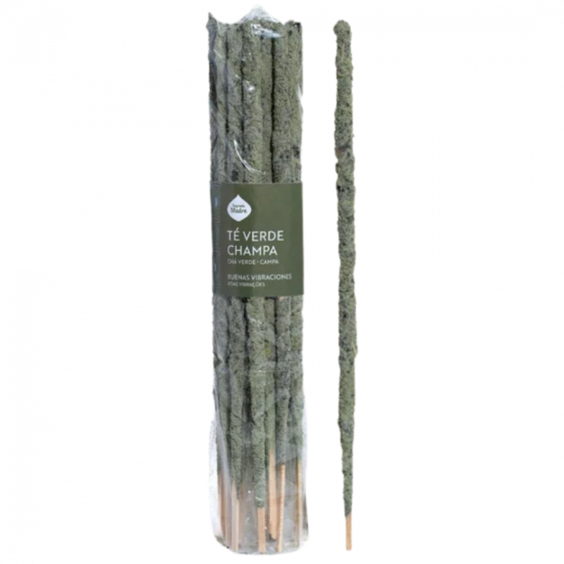 Incenso ahorro te verde e champa sagrada madre - 20 sticks