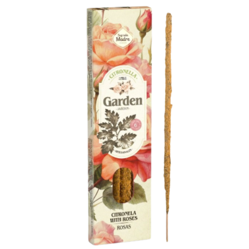Incenso garden citronella e rosa sagrada madre - 6 sticks