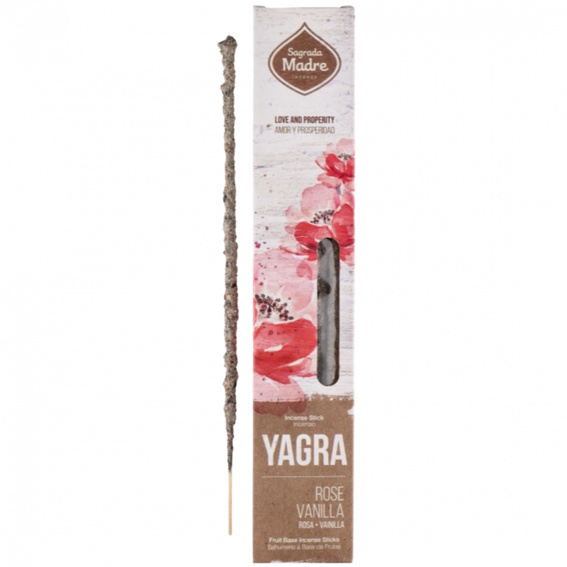 Incenso yagra rosa e vaniglia sagrada madre - 6 sticks