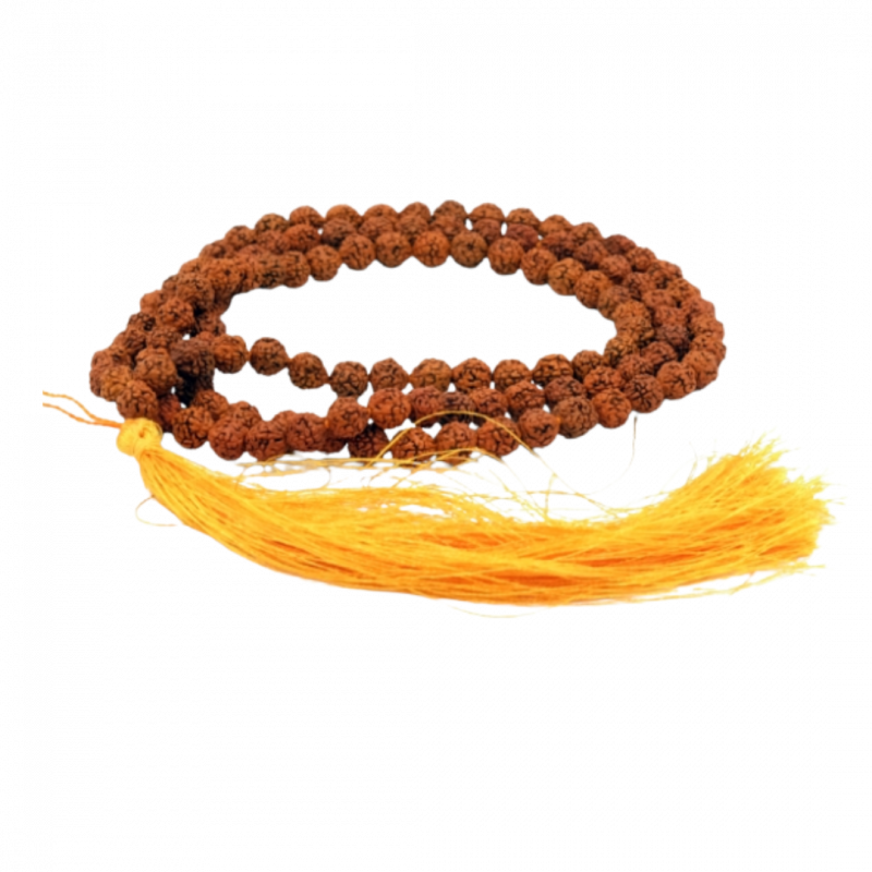 Mala in rudraksha 108 grani - grande 1 cm