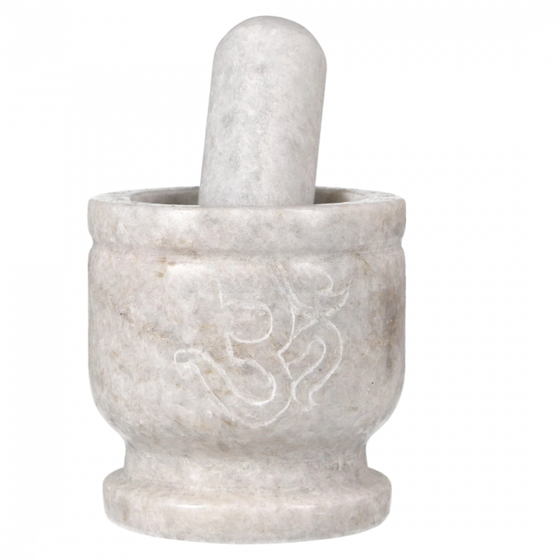 Mortaio om in marmo bianco - 10 cm