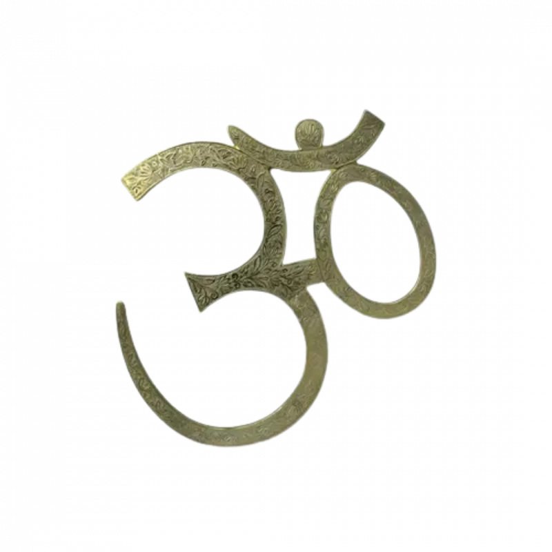 Decorazione om dorata in ottone da appendere - 40 x 38 cm