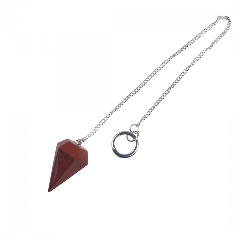 Pendolo sfaccettato in diaspro rosso - 3,5 cm