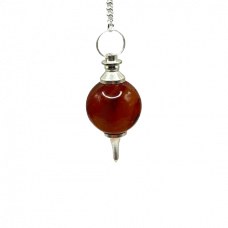 Pendolo sferico in corniola - 4 cm