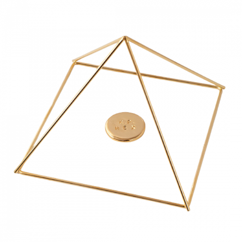 Piramide cheope in ottone con concentratore 3 cm in confezione regalo - 13 cm