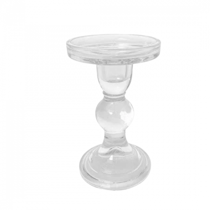 Porta candela da tavola in vetro - 14,5x8,5 cm