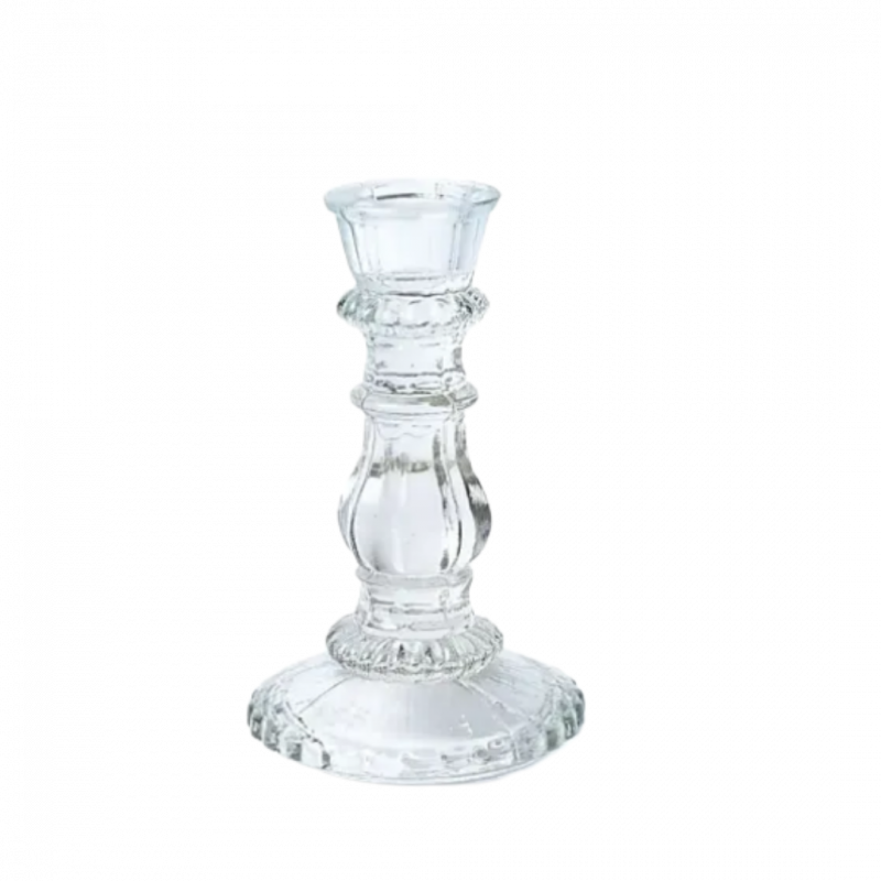 Porta candela da tavola in vetro - 14,5x8,5 cm