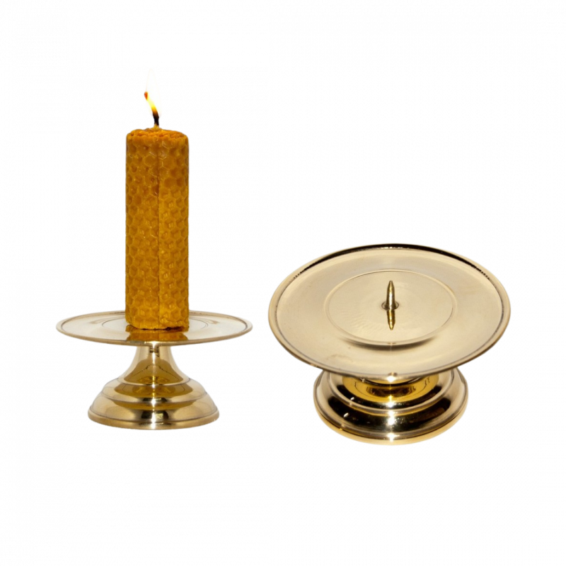 Porta candela per altare in ottone - 9,5 cm