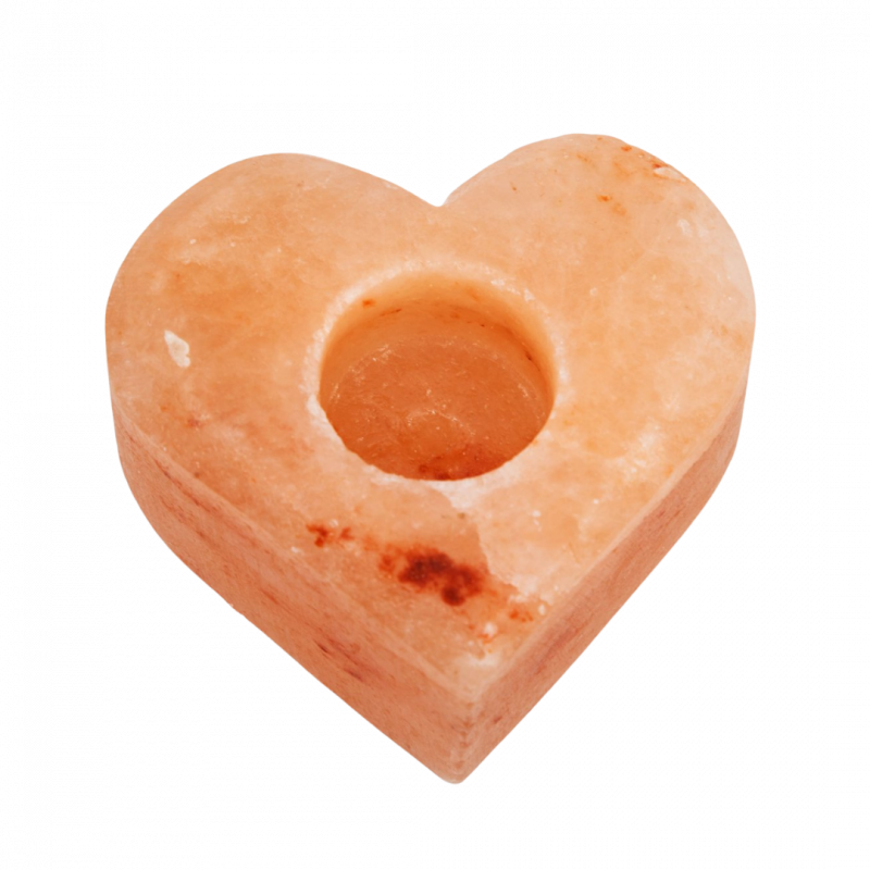 Portalumino cuore in sale himalayano -  10 x 6 cm