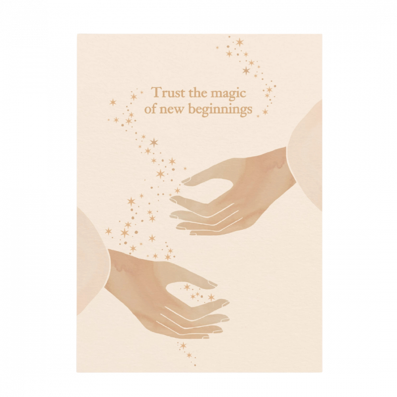 Postcard anna cosma affidati alla magia dei nuovi inizi in cartoncino - 15 cm