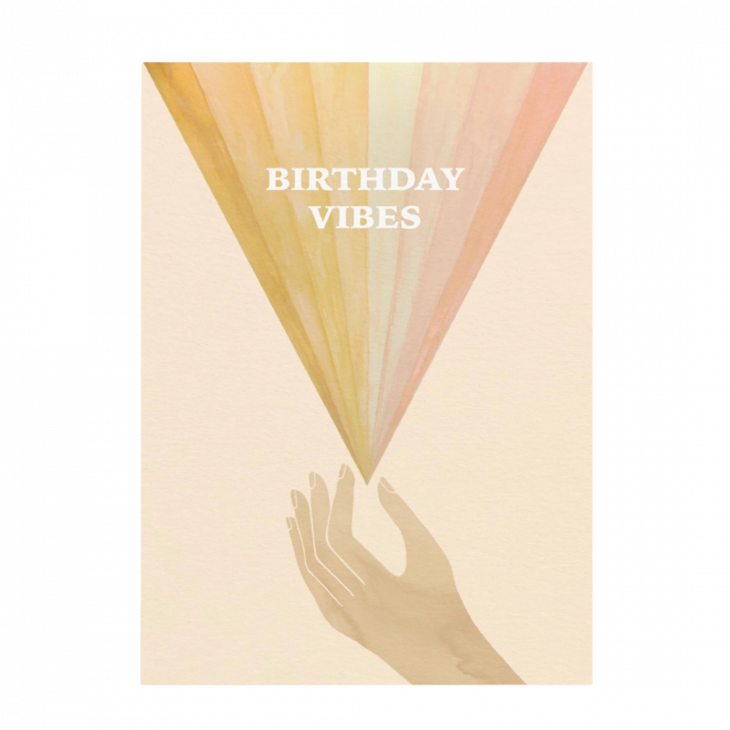 Pstcard anna cosma birthday vibes in cartoncino - 15 cm