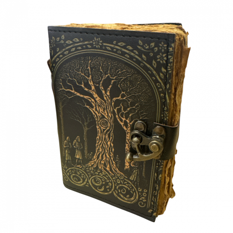 Quaderno albero sacro in carta pergamena ingiallita 120 pp - 10 x 15 cm