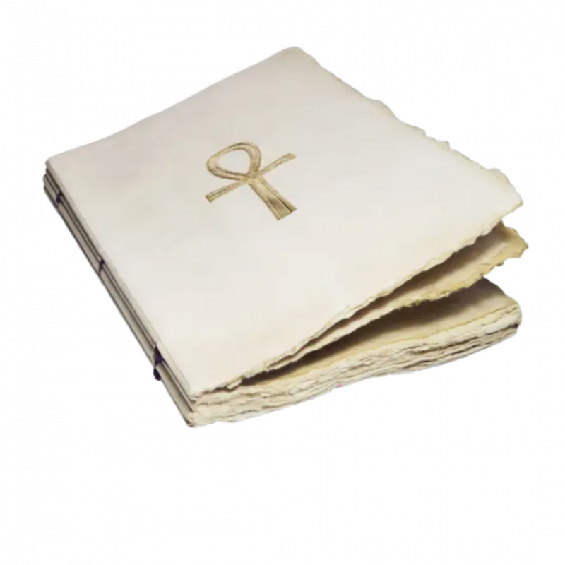 Quaderno croce di ankh oro in carta pergamena - a6 10x15 cm