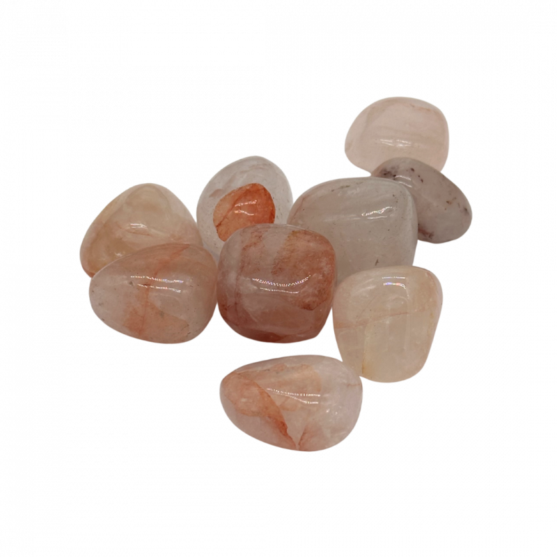 Quarzo ematoide con tracce di lithium burattato