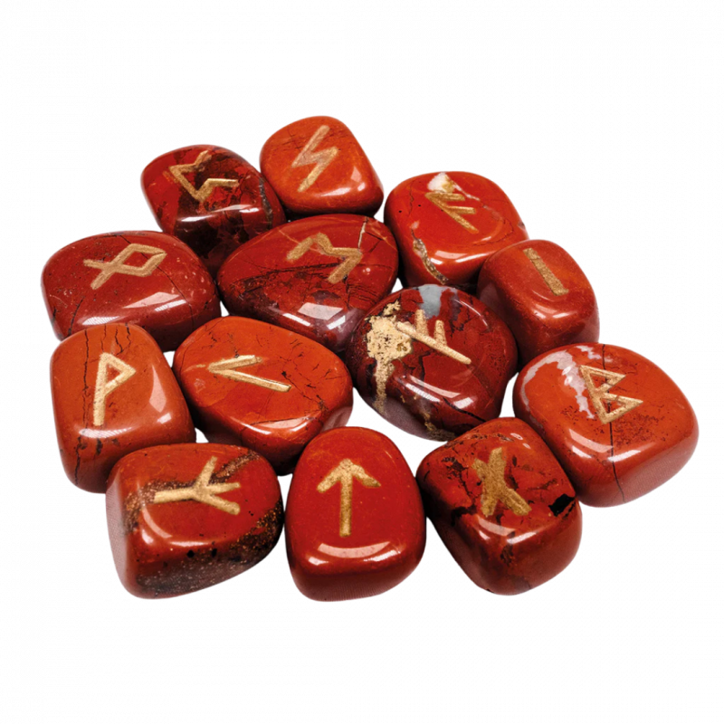 Rune in diaspro rosso