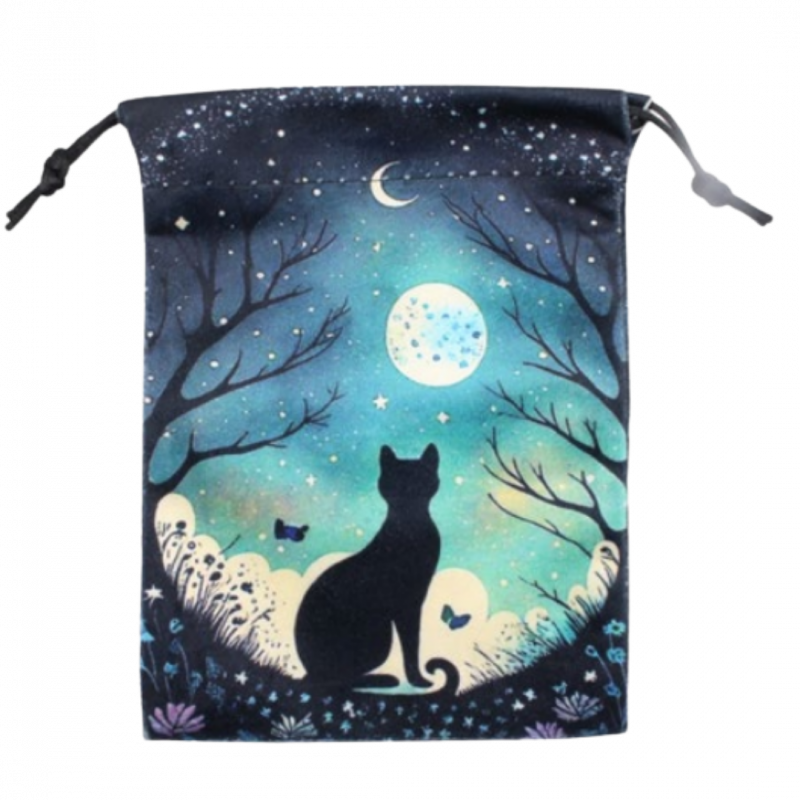 Sacchettino gatto della strega zephyr in velluto - 14 x 18 cm