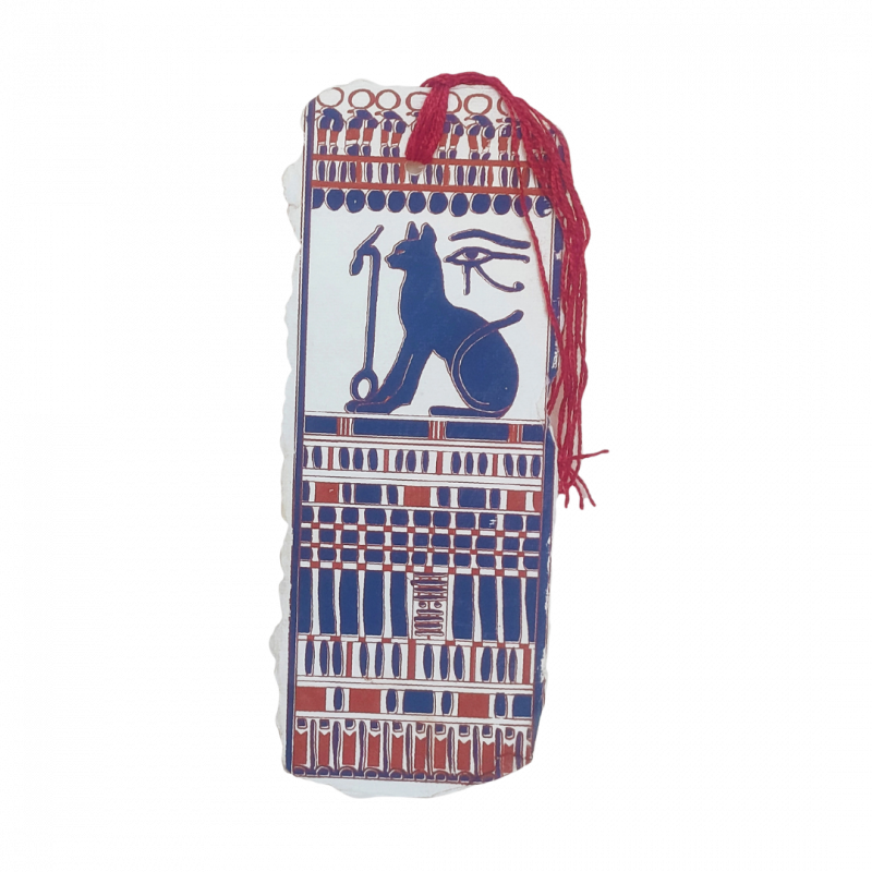 Segnalibro geroglifici egitto e bastet in carta pergamena - 6 x17 cm
