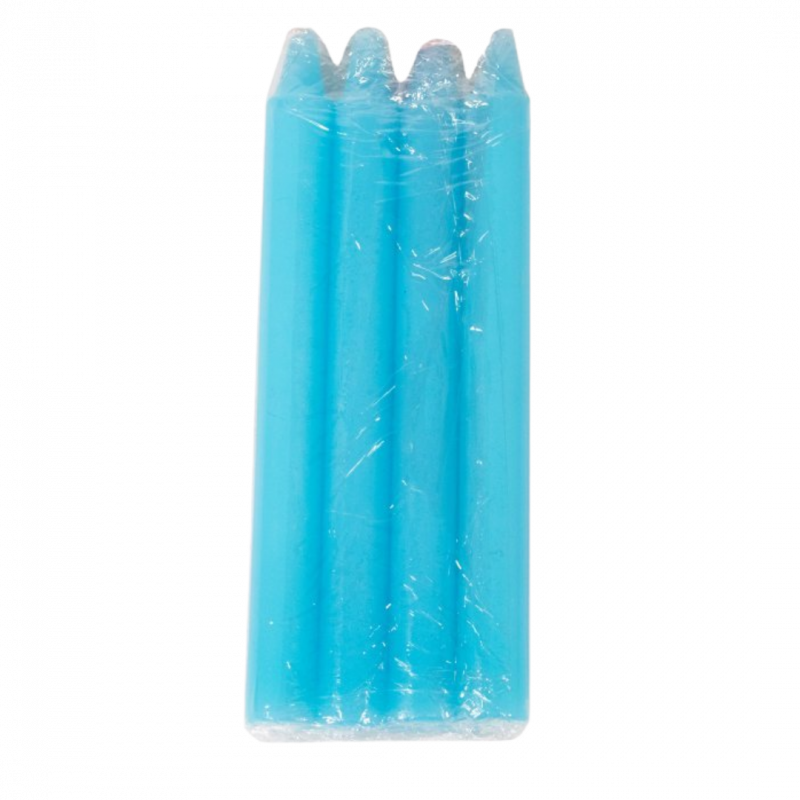 Set candele rituali azzurre 4 pz - 12 cm