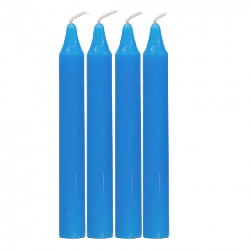 Set candele rituali azzurre 4 pz - 12 cm