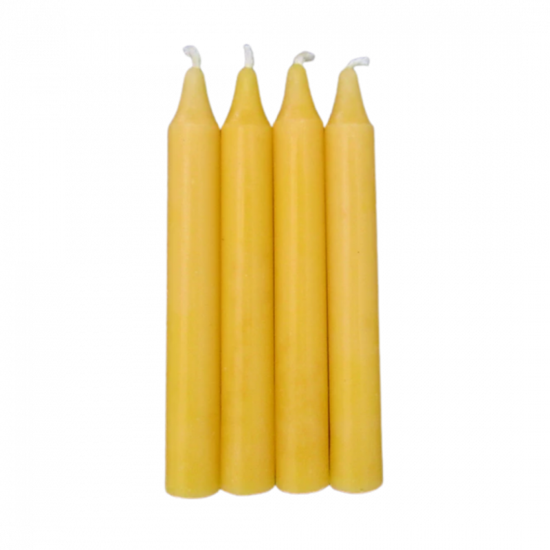 Set candele rituali gialle 4 pz - 12 cm