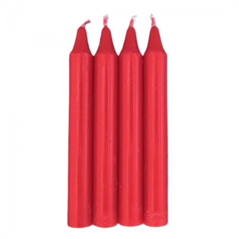 Set candele rituali rosse 4 pz - 12 cm