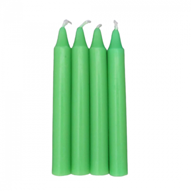 Set candele rituali verdi 4 pz - 12 cm