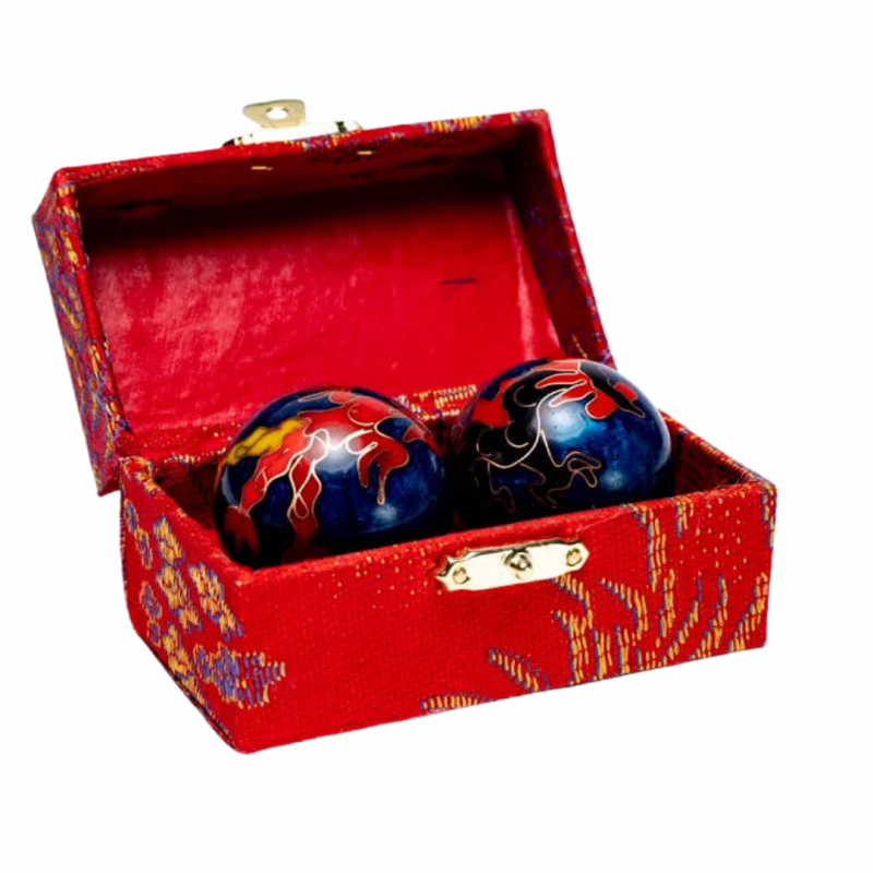 Sfere tao blu con dragone - 3,5 cm